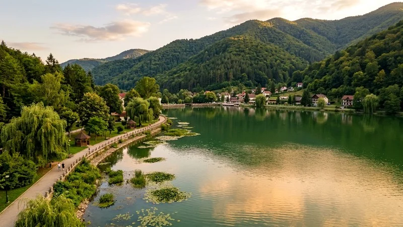 Lacul și parcul din Stațiunea Moneasa — previzualizare vizuală